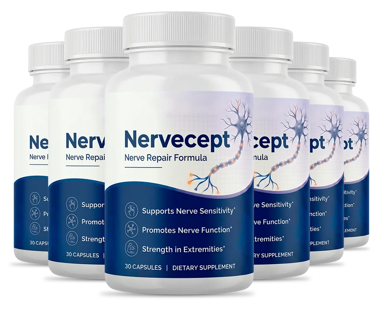 Nervecept bottles, brand image (the pack size is in the heading)